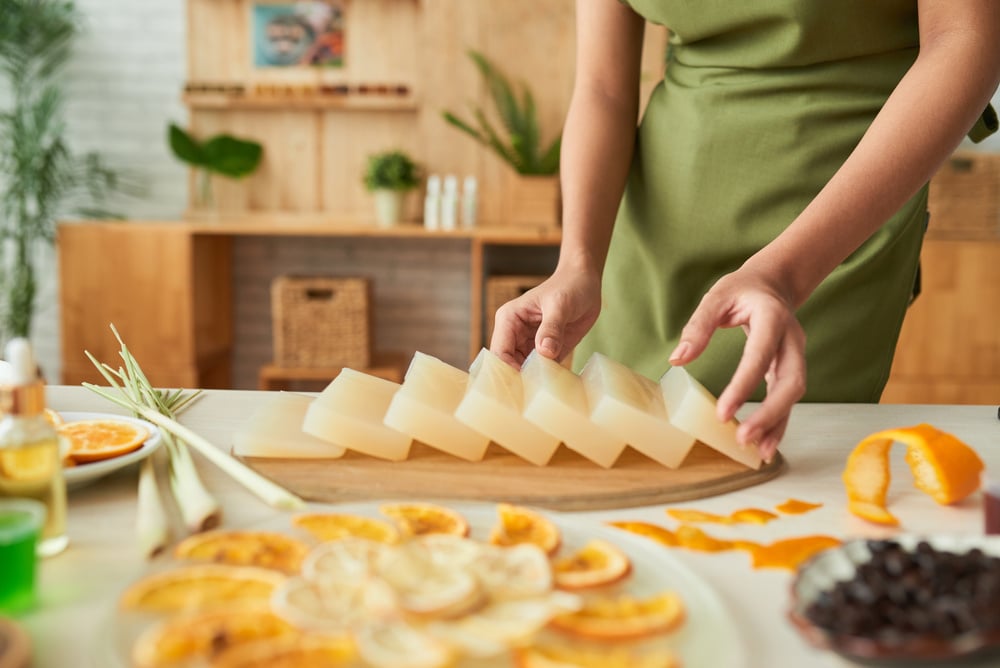 Woman Making Homemade Soaps